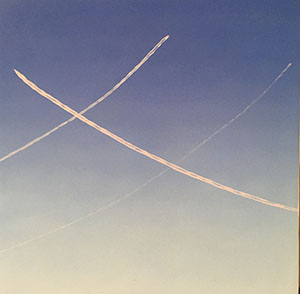 Image of the painting, Three Contrails West by Glen Hansen